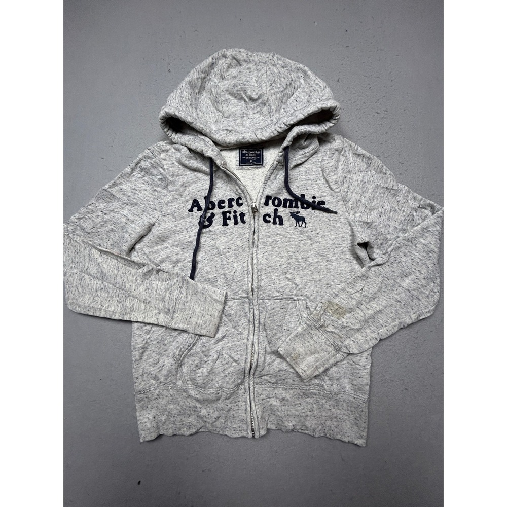 Abercrombie & Fitch Hoodie Cotton Polyester Gray Medium Womens